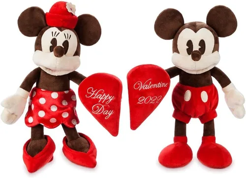 Vista 2 de Disney Peluche de Mickey y Minnie Mouse – Día de San Valentín 2022 – 8 pulgadas