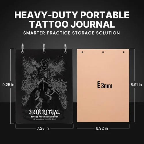 Vista 3 de SkinRitual Tattoo Practice Skins Book, 0.118 in Blank Fake Tattoo Skins