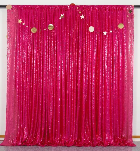 Vista 23 de ShinyBeauty Cortinas de Lentejuelas 2 Paneles 2ftx8ft Wine Telón de Fondo con Brillantina para Videos de YouTube Cortinas de Lentejuelas Borgoña