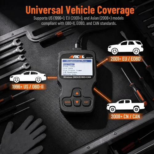 Vista 6 de ANCEL AD310BT Escáner OBD2 Bluetooth (Actualizado) - Lector de códigos del motor, escáner automotriz con aplicación premium para iOS y Android