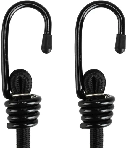 Vista 9 de Lanlord Cuerdas elásticas de látex negro resistentes para exteriores de 20 pulgadas con correas elásticas de gancho, 4 unidades de 20 pulgadas