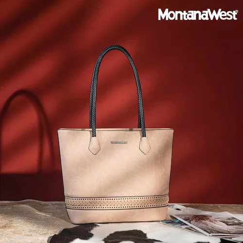 Vista 2 de Montana West Bolsas grandes para mujer, bolsos tejidos y bolsos con cremallera