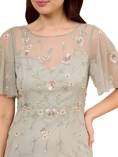 Vista 4 de Adrianna Papell Vestido largo con cuentas para mujer