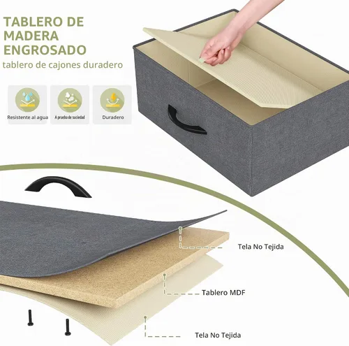Vista 6 de EnHomee - Cómoda alta para dormitorio, anti-punta, gabinete de almacenamiento vertical de 52 pulgadas de alto
