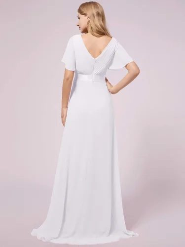Vista 2 de Ever-Pretty Womens Chiffon V-Neck Short Sleeve A-line Ruched Summer Maternity Dresses 09890-EY