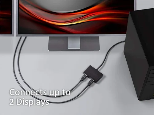 Vista 6 de Monoprice Concentrador DisplayPort 1.2 a DisplayPort Multi-Stream Transport (MST), 2 puertos, DP a DP, ideal para señalización digital, pantallas