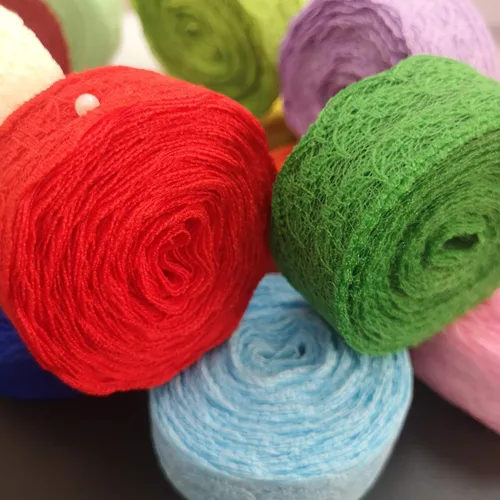 Vista 4 de 20 rollos de cinta de encaje de tela con patrón floral de color mixto de 200 yardas