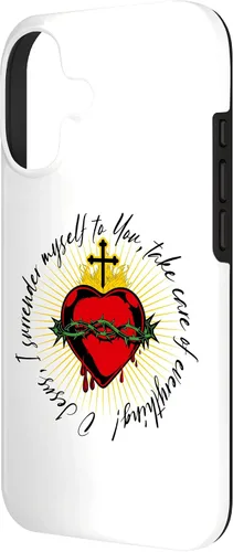 Vista 2 de Surrender Novena O Jesus Catholic Black Letter Case for iPhone 17
