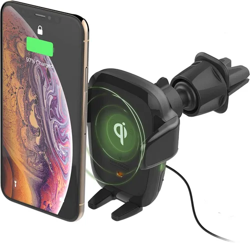 Vista 11 de [Usado] iOttie Auto Sense 2 - Soporte para teléfono con ventilación de aire con carga inalámbrica Qi, soporte de teléfono con sujeción automática