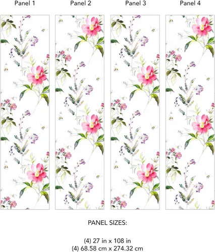 Vista 4 de A-Street Prints Mural de pared Sinclair rosa