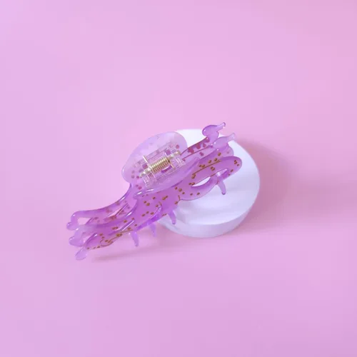 Vista 5 de Pinza grande con forma de pulpo, pinza de criatura marina, pinzas de acetato para el cabello, pinzas grandes para mujeres