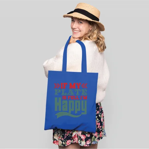 Vista 5 de Gift of Cheer Food and Drink Lovers Enjoy Life Navy Black Multicolor Canvas Tote Bag