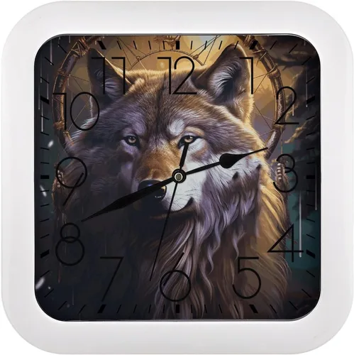 Vista 10 de 10" Square Modern Wall Clock,Animal Panther Print Kitchen Clocks Wall Battery Operated,Silent Non Ticking Unique Funny Cute Wall Clock for Living