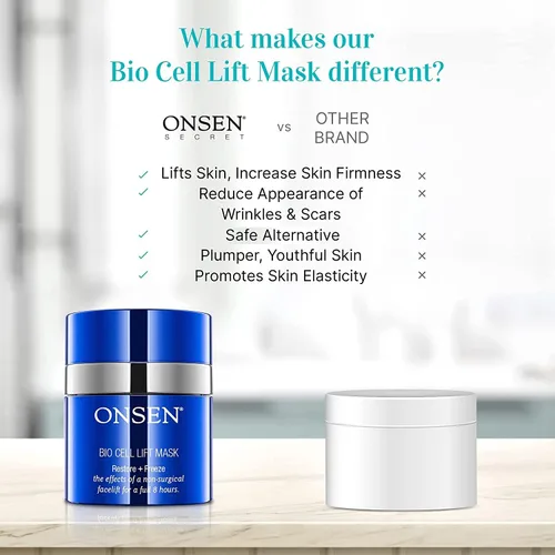 Vista 6 de Onsen - Rejuvenecimiento facial antiarrugas no invasivo, suaviza las arrugas, repara la piel, máscara secreta de grado profesional para el cuidado