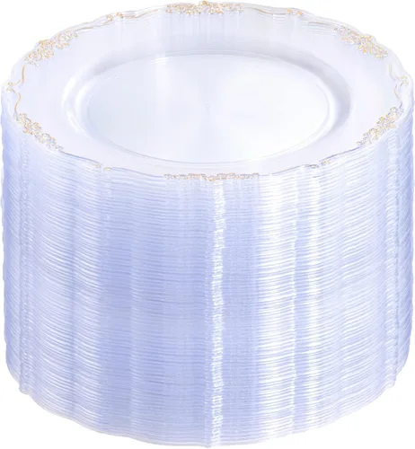 Vista 16 de DaYammi 60 platos de plástico blanco, platos de postre desechables de 7.5 A Blanco