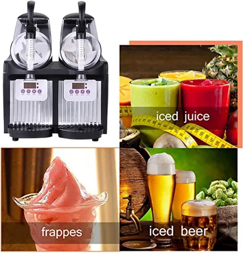 Vista 8 de COMAAM 5L Comercial Slushy Machine 2.5L x 2 Tanque Doble Máquina Eléctrica Automática Slush Maker Bebida Máquina de fusión de Nieve 300W