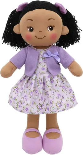 Vista 7 de Linzy Toys - Muñeca de trapo de felpa suave Adalyn de 16 pulgadas con lunares coloridos para niñas – Compañera de abrazo rellena para dormir