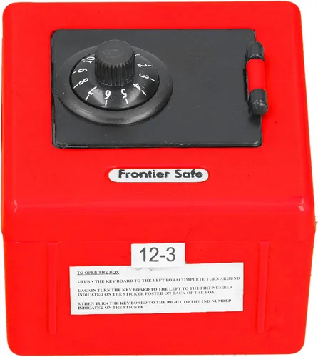 Vista 2 de Caja de ahorro de dinero, cerradura codificada Gran espacio seguro moneda bancos de efectivo para niños para uso diario (rojo)