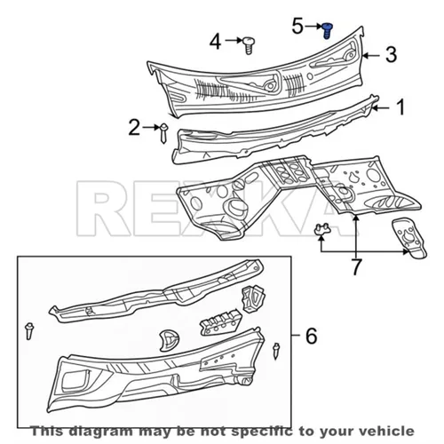 Vista 5 de Rexka 10 clips de tuerca de retención de rejilla de capó compatibles con Chrysler 6503339 Calibre, brújula, Dakota, Durango, Grand Cherokee