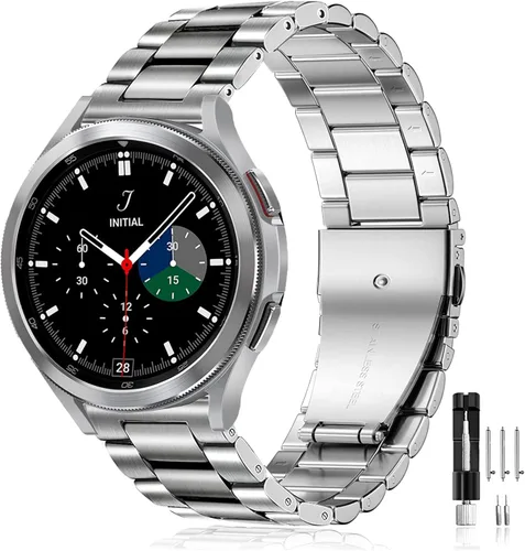 Vista 18 de Olytop para Galaxy Watch Ultra Correas 47mm (2024/2025), Correa de Reemplazo de Pulsera de Acero Inoxidable Metálica para Negocios, Hombres y Negro