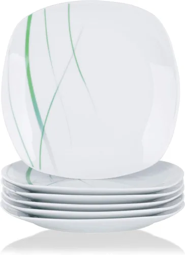 Vista 19 de VEWEET Annie - Vajilla de porcelana para 6 personas, 30 piezas, con platos y tazones, incluyendo cena, postre, sopa, tazas y platillos