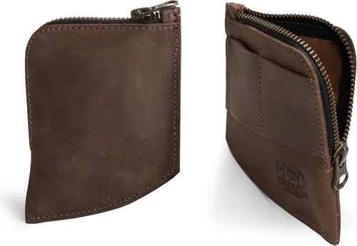 Vista 4 de Hide & Drink, Billetera de bolsillo EDC, organizador de efectivo curvado, soporte para tarjetas frontal delgado, clip para dinero, cuero de grano