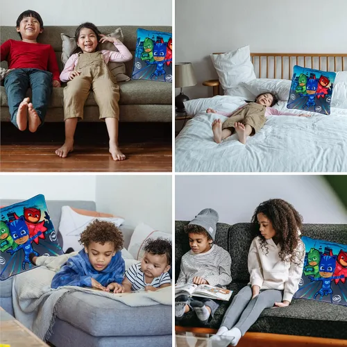 Vista 6 de Franco Funda de almohada decorativa suave para niños, 15 x 15 pulgadas, PJ Masks