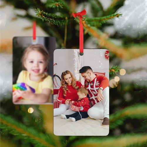 Vista 4 de Adornos de Navidad personalizados 2025, adorno de Navidad personalizado de doble cara, adorno de foto para árbol de Navidad para niños, mamá, papá