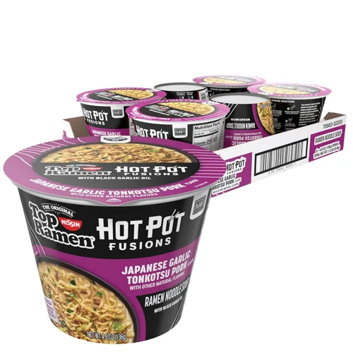 Vista 15 de Nissin Taza de fideos ramen con proteína, sabor a pollo picante con caldo de huesos, 16g de proteína, taza de 2.54 onzas (paquete de 6)