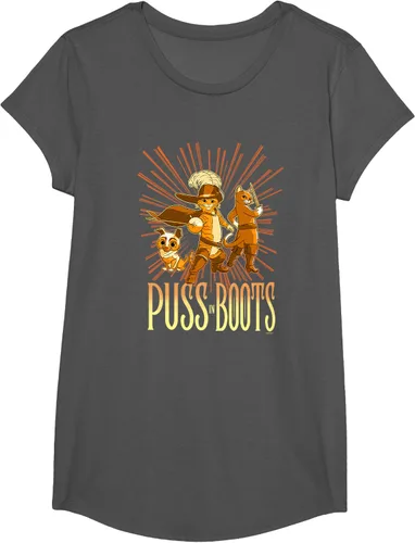 Vista 33 de DreamWorks Puss in Boots: The Last Wish Cat Trio Poster - Camiseta pequeña Negro