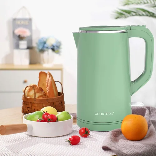 Vista 9 de COOKTRON Hervidor Eléctrico de 1.7L Silencioso, Hervidor de Agua Caliente de Doble Pared Libre de BPA, Tetera de Hervido Silencioso y Tacto Fresco