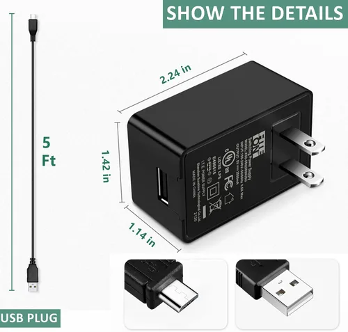 Vista 2 de Cable micro USB y cargador de pared de repuesto para Dremel 7350-5 Lite 7760-N/25 Lite 7760 N/10 4V Li-Ion Kit de herramientas rotativas