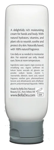 Vista 3 de Crema de manos ultra rica de menta lavanda Crema corporal hidratante Aroma 100% natural Aceite de coco orgánico y mantequilla de Kokum tubo
