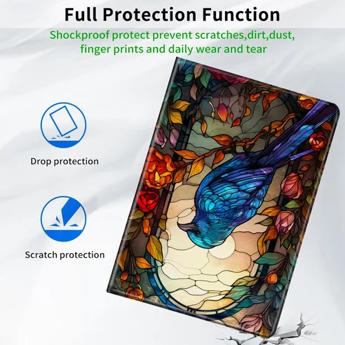 Vista 8 de Funda para tablet Kindle Fire 7 2019/2017 lanzamiento 9ª/7ª generación 7 pulgadas, ligera, protectora de piel sintética, cubierta inteligente