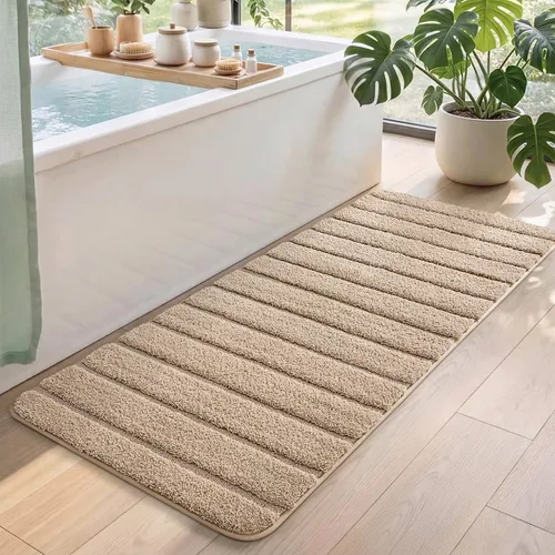 Vista 14 de DEXI Alfombras de baño de 30 x 17 pulgadas, lavables a máquina, antideslizantes, de microfibra suave, absorbente, de secado rápido, para suelo
