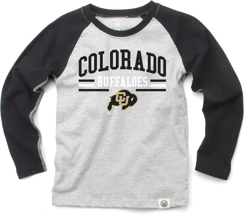 Vista 45 de Wes and Willy NCAA playera raglán de manga larga para niños