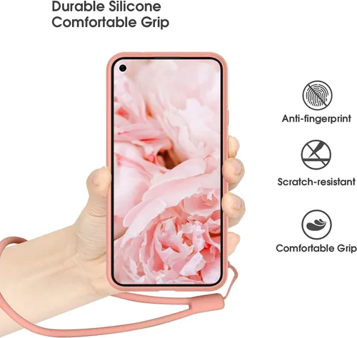 Vista 4 de Compatible con Google Pixel 5A, funda delgada de goma de gel de silicona (con forro de microfibra), diseño de cuerpo completo a prueba de golpes