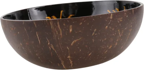 Vista 6 de KESYOO Cuenco de cáscara de coco natural, contenedor decorativo para dulces, frutos secos, cuenco de almacenamiento con patrón único para la entrada