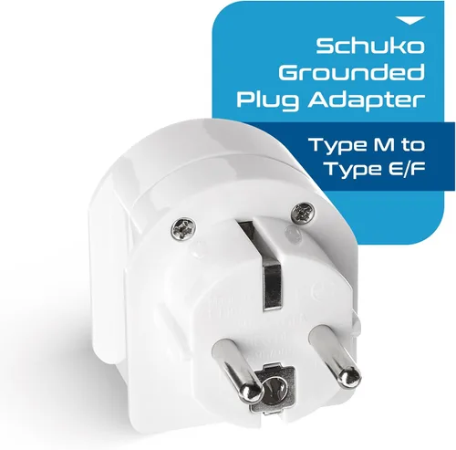 Vista 2 de Ceptics SA-EU Sudáfrica a Europa Schuko adaptador de enchufe conectado a tierra (250V - Max 13A)