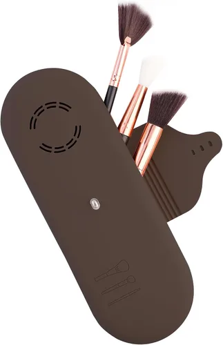 Vista 13 de Beauty Bloom - Soporte y organizador para brochas de maquillaje, silicona con hebilla, estuche de almacenamiento portátil para brochas de belleza