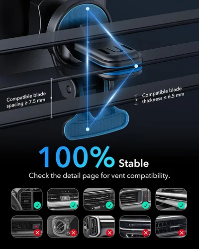 Vista 6 de ESR para Cargador de Coche MagSafe de 15W, Cargador de Coche MagSafe, Soporte Magnético Inalámbrico para Ventiscacha/Salpicadero para iPhone