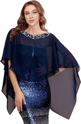 Vista 2 de Capes PJ2101 - Abrigo de gasa para mujer con botones