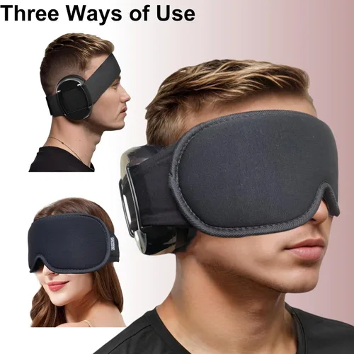 Vista 6 de Set de orejeras con reducción de ruido y máscara para los ojos para dormir, juego de orejeras con cancelación de ruido y máscara de dormir 3D