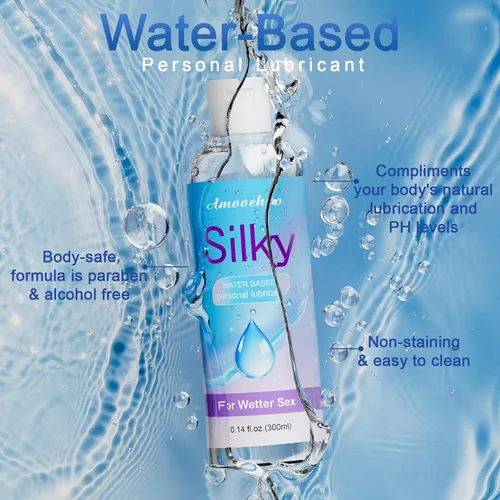 Vista 2 de Amoochoo Lubricante líquido a base de agua, lubricante sexual de larga duración para hombres, mujeres y parejas, seguro para juguetes, no mancha