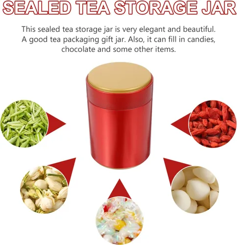 Vista 2 de Hemoton Latas de té para café, té, azúcar, lata de té con tapas herméticas, recipiente para suelto y bolsas para almacenamiento de azúcar de café