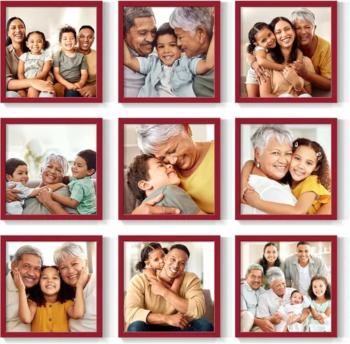 Vista 44 de Renditions Gallery Impresiones fotográficas personalizadas de 8 x 8 con marcos de fotos de madera real. Crea collage de fotos personalizado con Azul