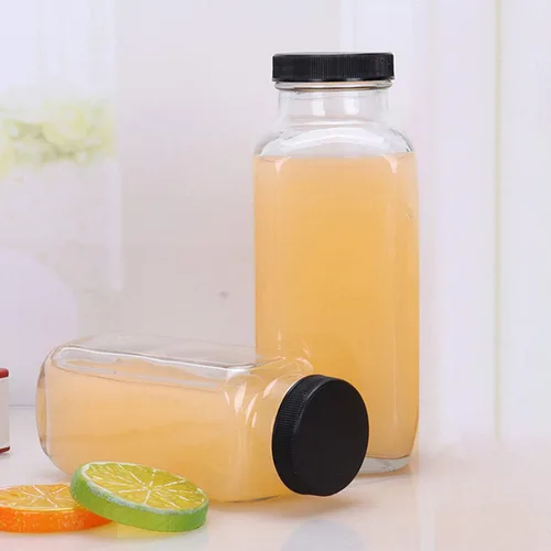 Vista 6 de Botellas de vidrio de 8 onzas, botella de agua de vidrio reutilizable con tapas herméticas, tarros de bebida vintage para batidos, kombucha, té