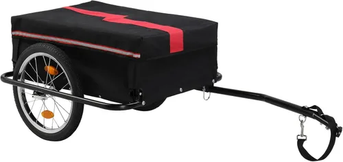 Vista 3 de Remolque de bicicleta plegable para bicicleta con cubierta desmontable, rueda de liberación rápida, marco de acero antioxidante y enganche universal