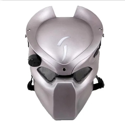 Vista 7 de Máscara de cosplay de Predator de resina para juego, película, Halloween, accesorios de disfraz para fiesta Negro