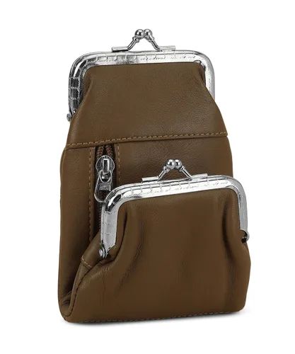 Vista 26 de Funda de cuero genuino para cigarrillos y mechero con cierre de torsión de Leatherboss (Beige)